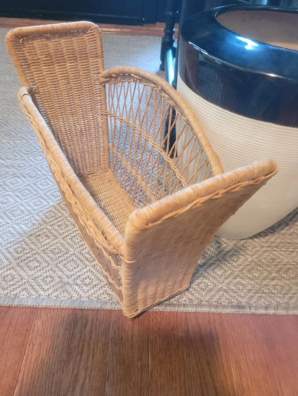 Natural Wicker Magazine Rack - Natural Color. Versatile Multiple Uses In Home